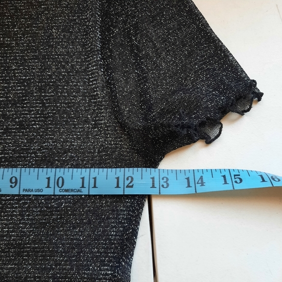 Shein sheer crop top with silver sparkles size S - Picture 10 of 11